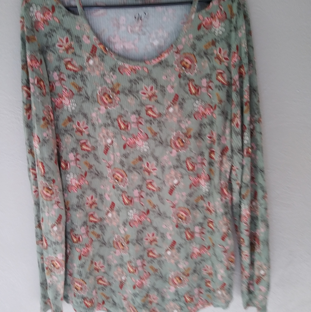 Floral Greenish grey long sleeve